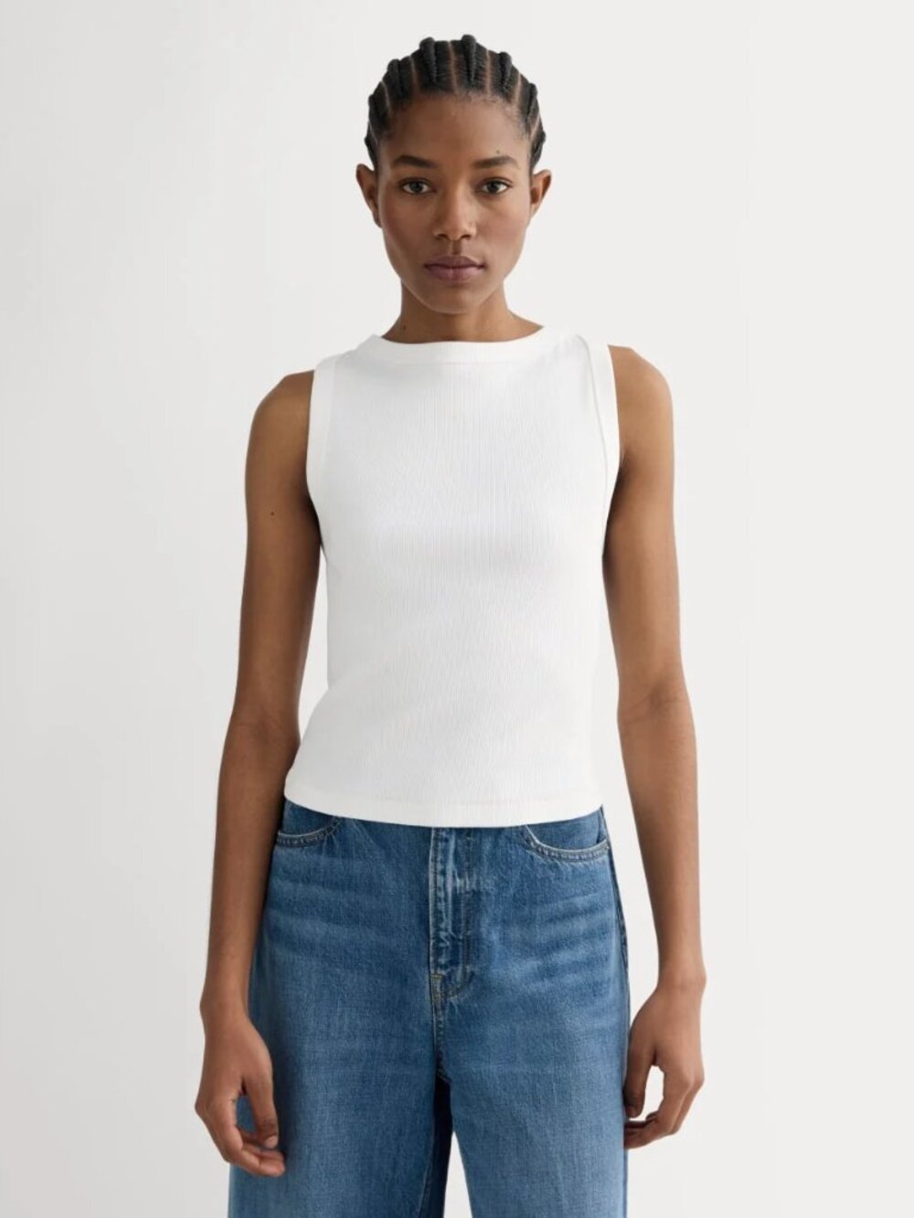 White Everlane Selfie Boatneck Tank XS